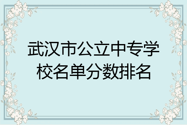 武汉市公立中专学校名单分数排名