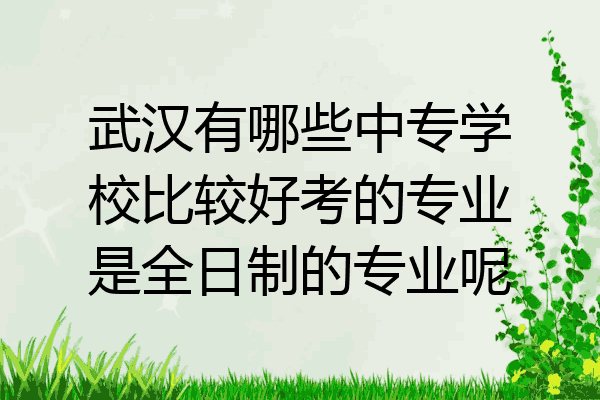 武汉有哪些中专学校比较好考的专业是全日制的专业呢