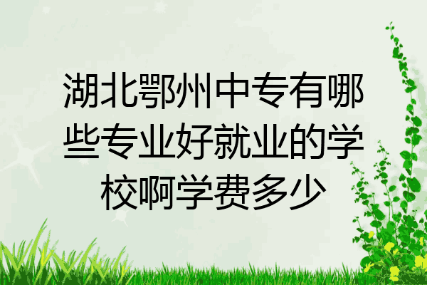 湖北鄂州中专有哪些专业好就业的学校啊学费多少