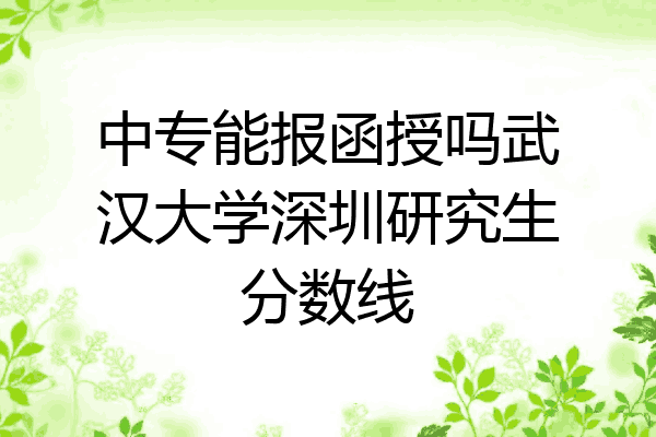 中专能报函授吗武汉大学深圳研究生分数线