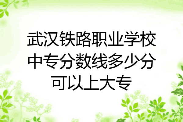 武汉铁路职业学校中专分数线多少分可以上大专