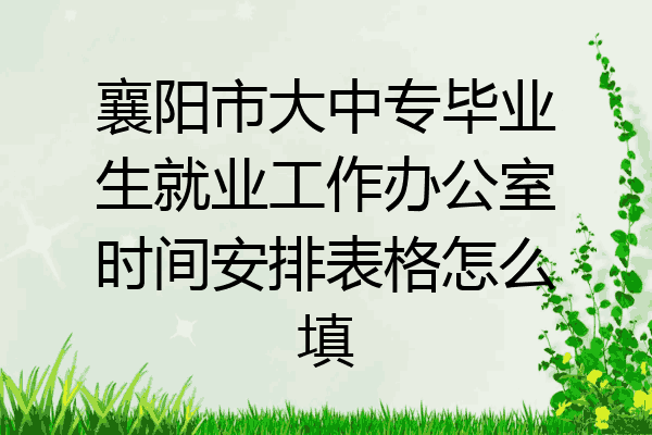 襄阳市大中专毕业生就业工作办公室时间安排表格怎么填
