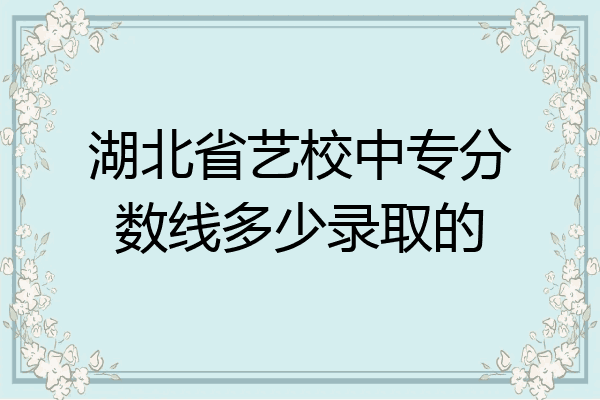 湖北省艺校中专分数线多少录取的