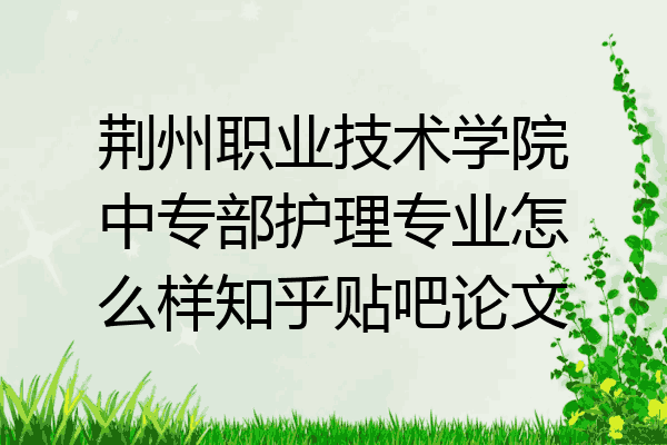 荆州职业技术学院中专部护理专业怎么样知乎贴吧论文