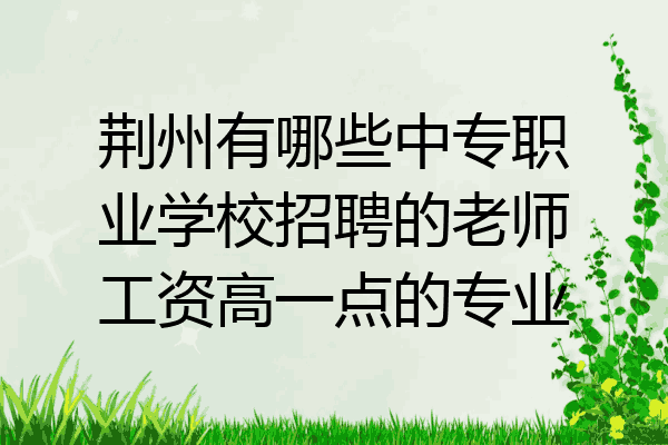 荆州有哪些中专职业学校招聘的老师工资高一点的专业