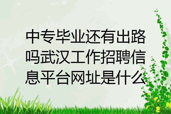 中专毕业还有出路吗武汉工作招聘信息平台网址是什么