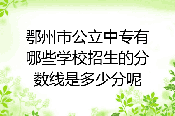 鄂州市公立中专有哪些学校招生的分数线是多少分呢