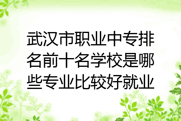 武汉市职业中专排名前十名学校是哪些专业比较好就业
