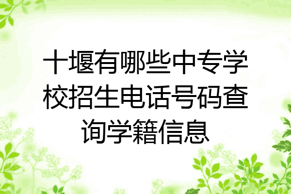十堰有哪些中专学校招生电话号码查询学籍信息