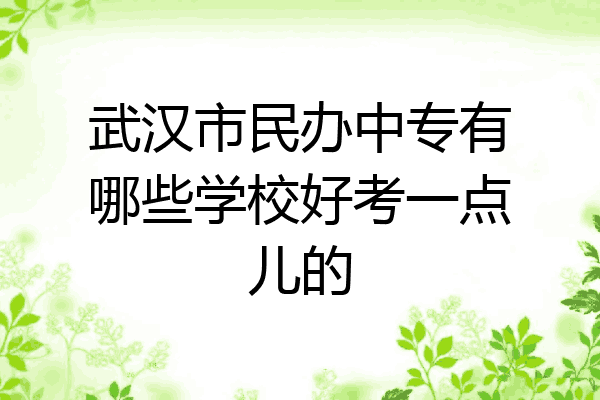 武汉市民办中专有哪些学校好考一点儿的