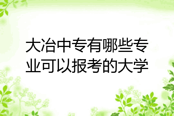 大冶中专有哪些专业可以报考的大学