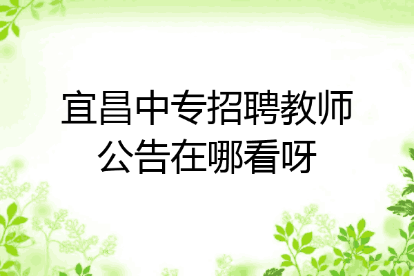 宜昌中专招聘教师公告在哪看呀