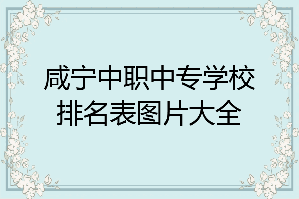 咸宁中职中专学校排名表图片大全