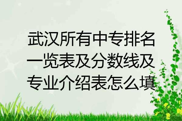 武汉所有中专排名一览表及分数线及专业介绍表怎么填