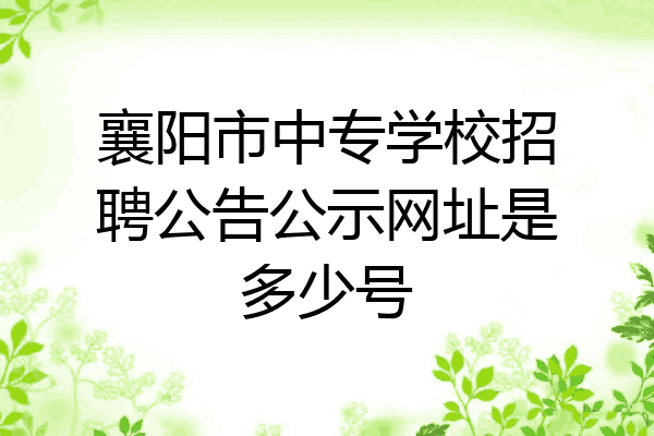 襄阳市中专学校招聘公告公示网址是多少号