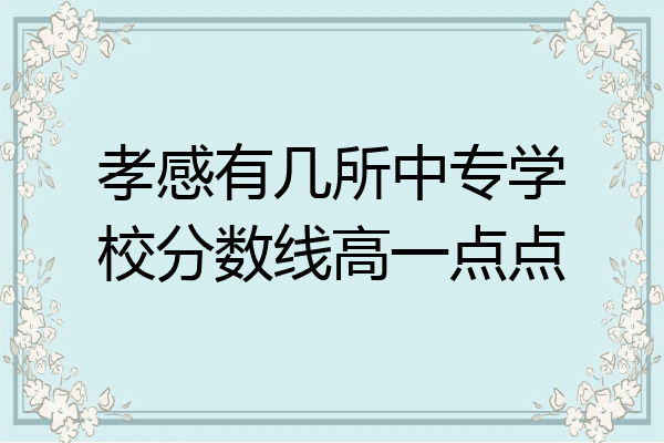 孝感有几所中专学校分数线高一点点