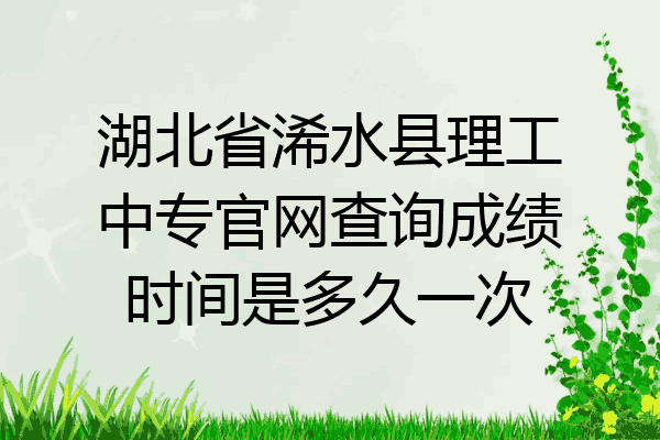 湖北省浠水县理工中专官网查询成绩时间是多久一次