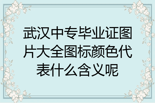 武汉中专毕业证图片大全图标颜色代表什么含义呢