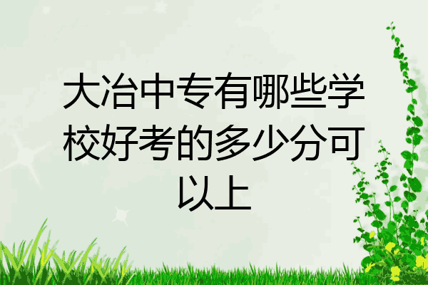 大冶中专有哪些学校好考的多少分可以上