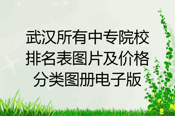 武汉所有中专院校排名表图片及价格分类图册电子版