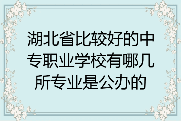 湖北省比较好的中专职业学校有哪几所专业是公办的