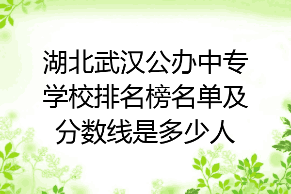 湖北武汉公办中专学校排名榜名单及分数线是多少人