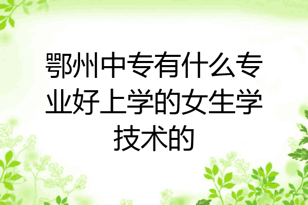 鄂州中专有什么专业好上学的女生学技术的