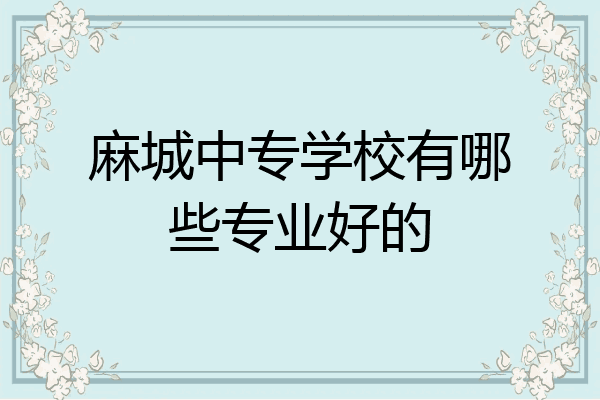 麻城中专学校有哪些专业好的