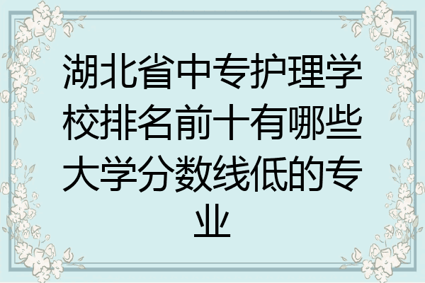 湖北省中专护理学校排名前十有哪些大学分数线低的专业