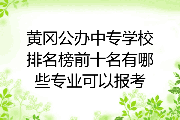 黄冈公办中专学校排名榜前十名有哪些专业可以报考