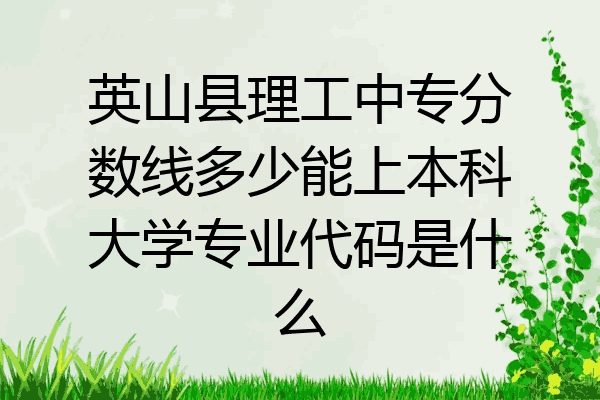 英山县理工中专分数线多少能上本科大学专业代码是什么