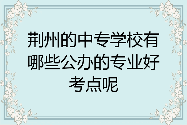 荆州的中专学校有哪些公办的专业好考点呢