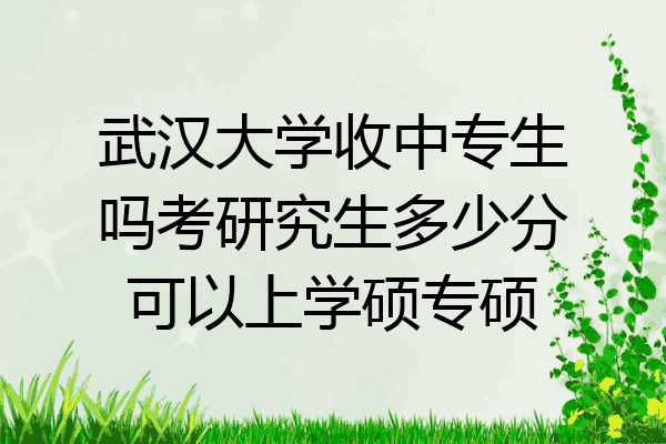 武汉大学收中专生吗考研究生多少分可以上学硕专硕