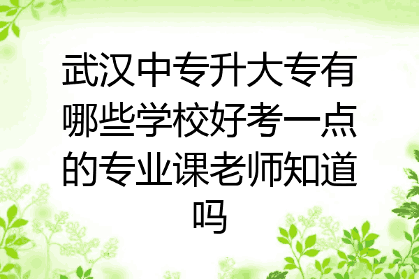 武汉中专升大专有哪些学校好考一点的专业课老师知道吗
