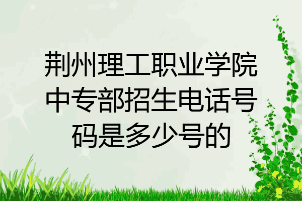 荆州理工职业学院中专部招生电话号码是多少号的