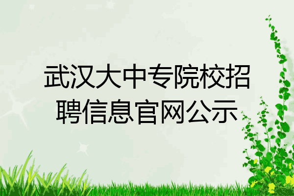 武汉大中专院校招聘信息官网公示