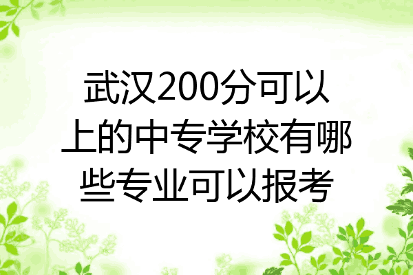 武汉200分可以上的中专学校有哪些专业可以报考