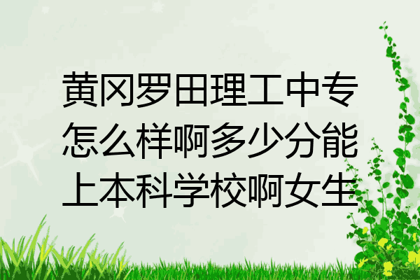 黄冈罗田理工中专怎么样啊多少分能上本科学校啊女生