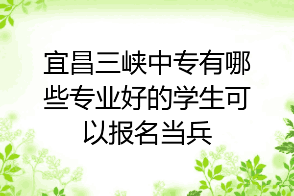 宜昌三峡中专有哪些专业好的学生可以报名当兵