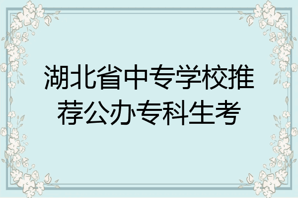 湖北省中专学校推荐公办专科生考