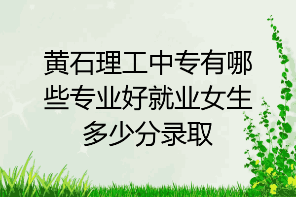 黄石理工中专有哪些专业好就业女生多少分录取