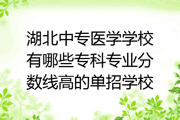 湖北中专医学学校有哪些专科专业分数线高的单招学校