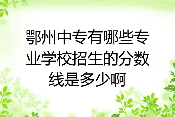 鄂州中专有哪些专业学校招生的分数线是多少啊