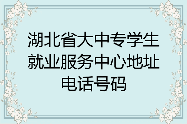 湖北省大中专学生就业服务中心地址电话号码