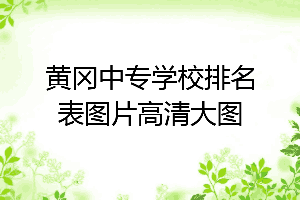 黄冈中专学校排名表图片高清大图
