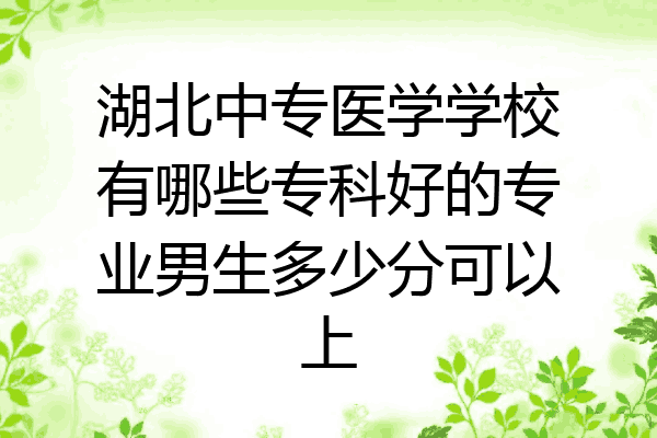 湖北中专医学学校有哪些专科好的专业男生多少分可以上