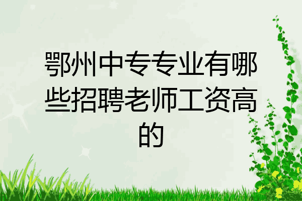 鄂州中专专业有哪些招聘老师工资高的