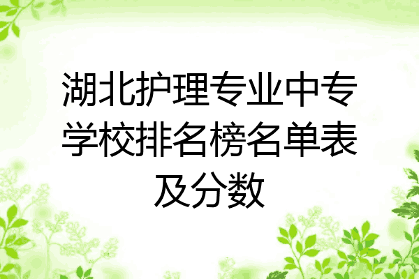 湖北护理专业中专学校排名榜名单表及分数