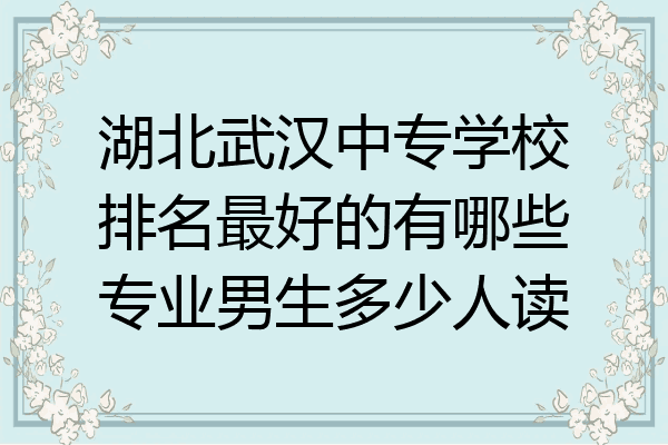 湖北武汉中专学校排名最好的有哪些专业男生多少人读