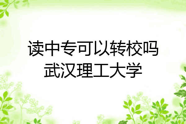 读中专可以转校吗武汉理工大学